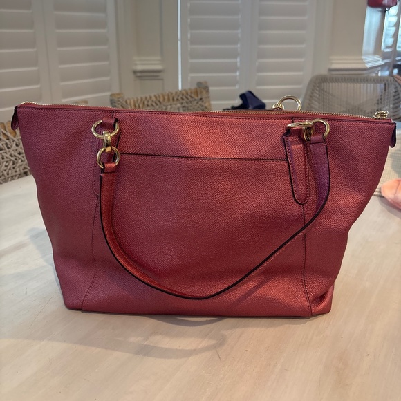 Coach Pink Leather Tote with Gold Hardware - Picture 5 of 15